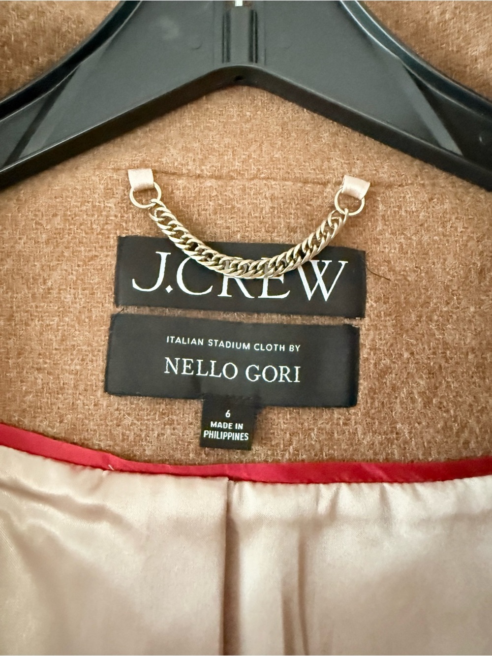 NWOT J.Crew Villa Coat Stadium Cloth Wool Heather Camel Tan 6 - Picture 6 of 12